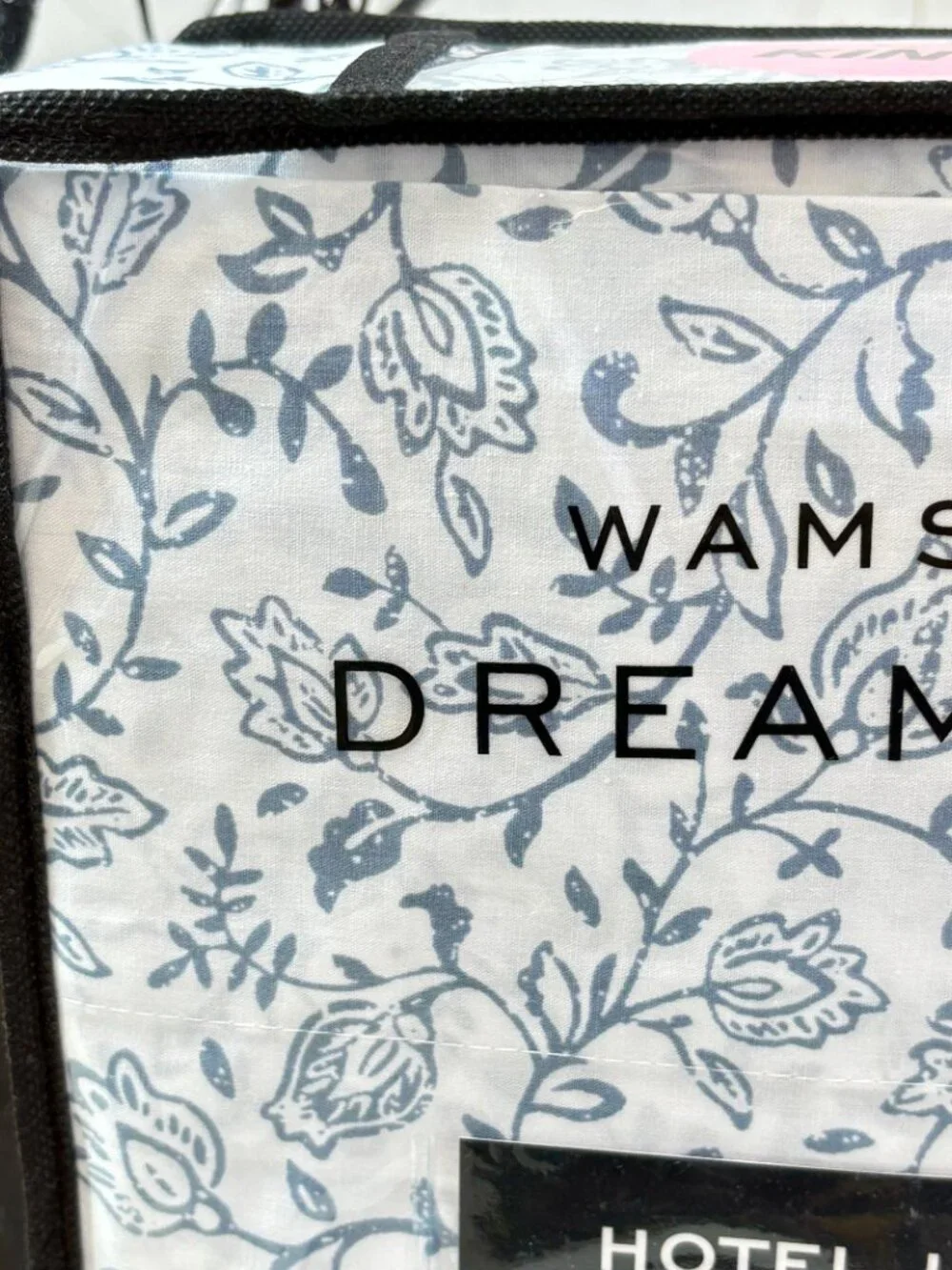 Wamsutta Dream Zone Hotel Luxury White Blue Floral Cotton KING Sheet Set 6PC New